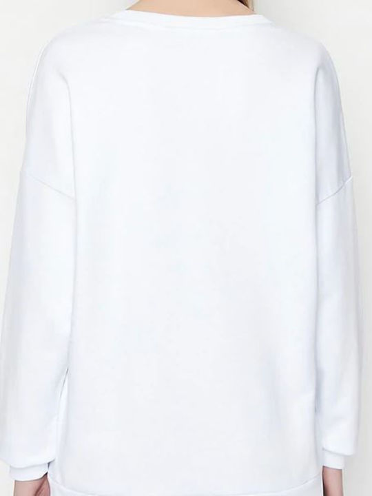 Armani Exchange Women's Sweatshirt 3lym27 Yj5vz 1100 White Colour White Size 1 Xs