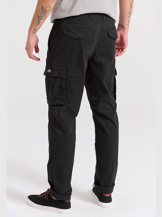 Funky Buddha Men's Trousers Cargo in Regular Fit Black