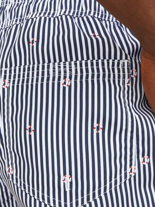 Jack & Jones Fiji Swim Small Stripes - Blue - 168957-12253240-navy
