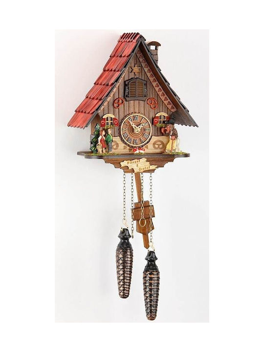 Cuckoo Clock With Handmade Alpine House Representation.