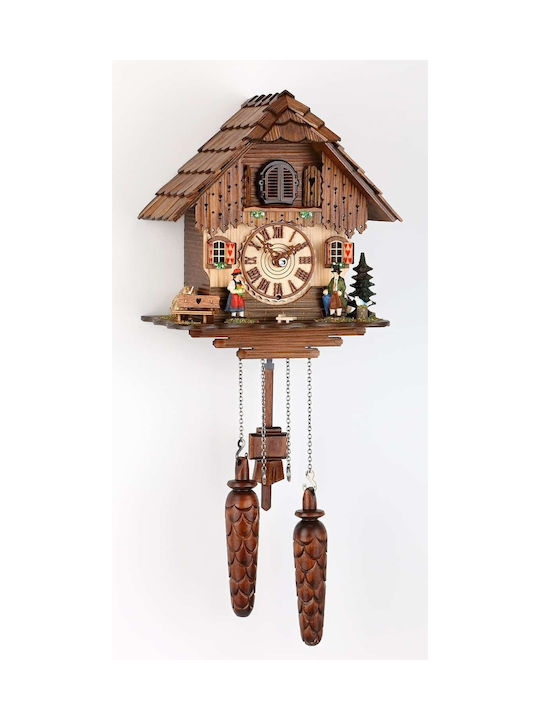 Cuckoo Clock With Handmade Alpine House Representation