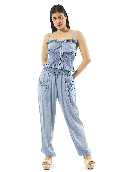Ble Resort Collection Γυναικείο Ανοιχτό Μπλέ Σετ με Παντελόνι