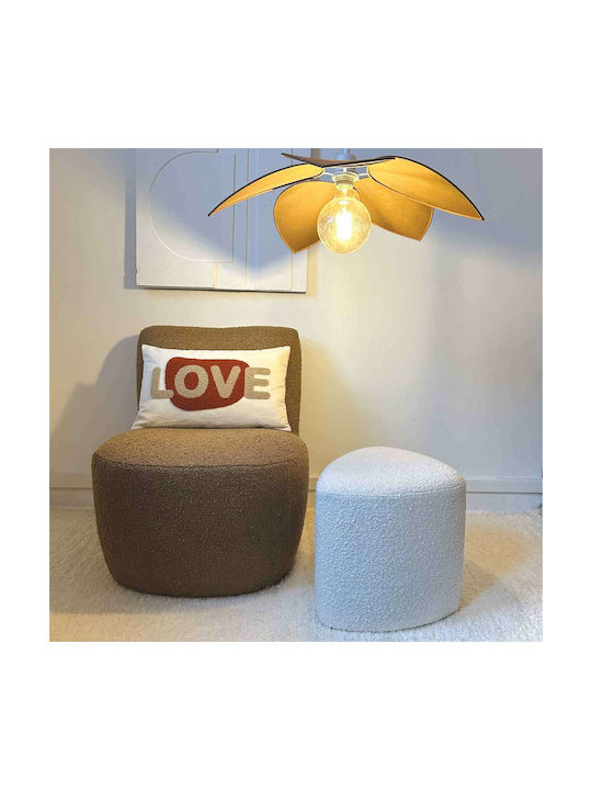 Hocker Coco Naturelle Kiefer Holz/Stoff Boucle H: 35,0 B: 35,0 B: 45,0 H.