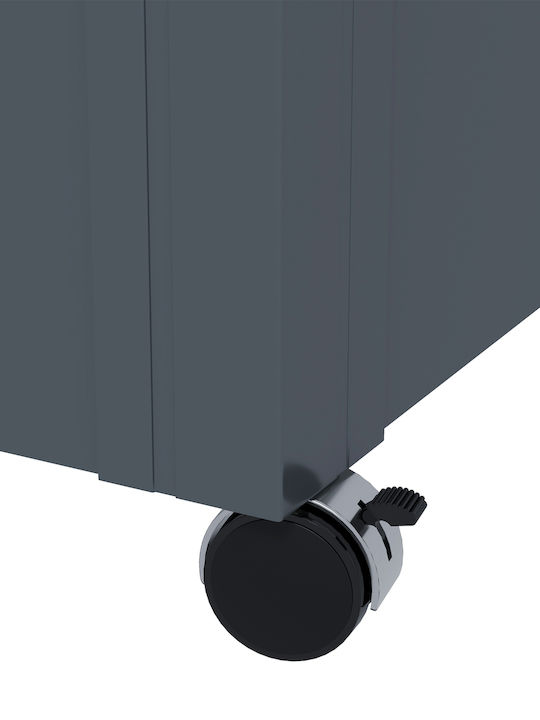 Outsunny 311l Outdoor trunk with lock and 2 handles, made of galvanized steel, 120x62x66 Cm, dark grey