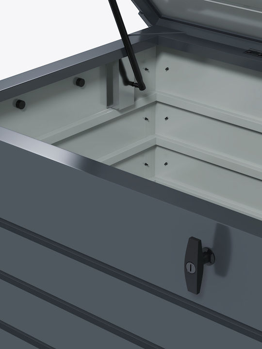 Outsunny 311l Outdoor trunk with lock and 2 handles, made of galvanized steel, 120x62x66 Cm, dark grey