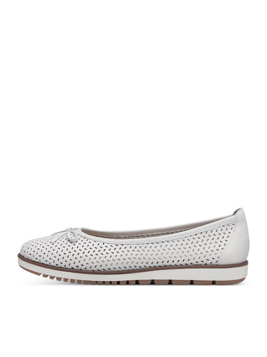 Tamaris Women's Ballerinas White Leather 1-22121-42 117 White