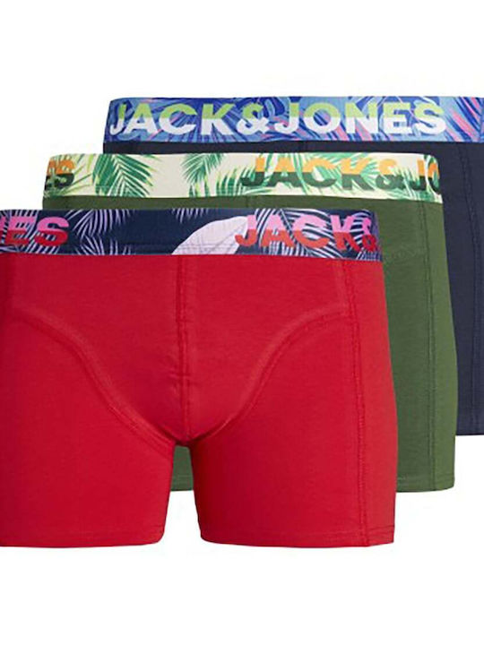 Jack & Jones Ανδρικά Μποξεράκια Κόκκινα 3Pack