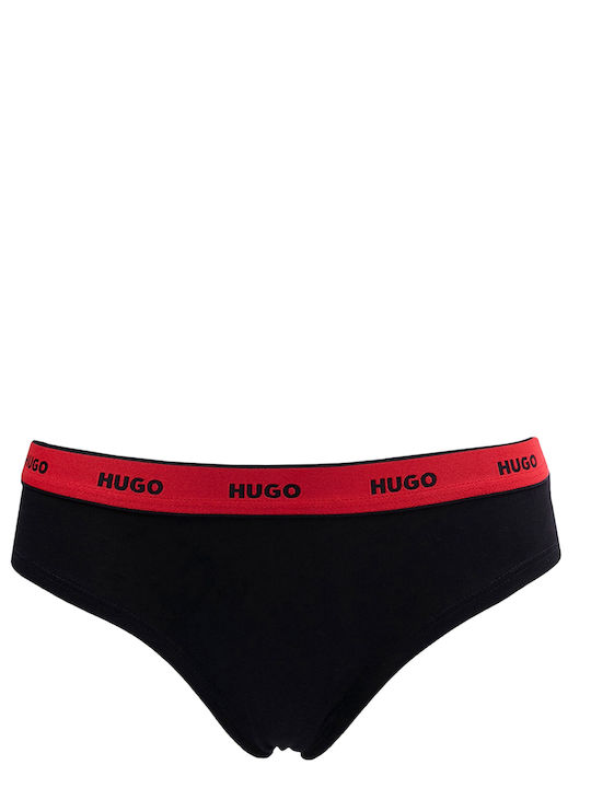 Hugo Boss Βαμβακερά Γυναικεία Slip 3Pack Black