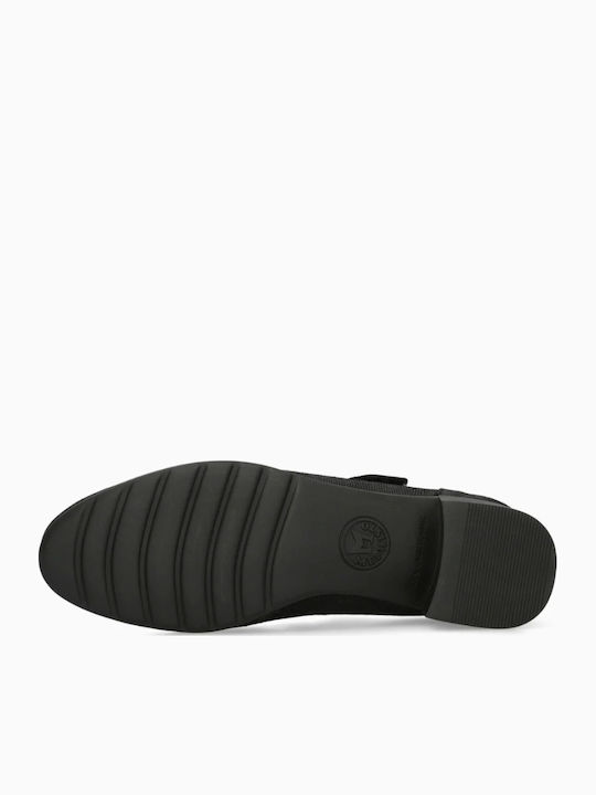 Lederne Damen Ballerinas in Schwarz Farbe