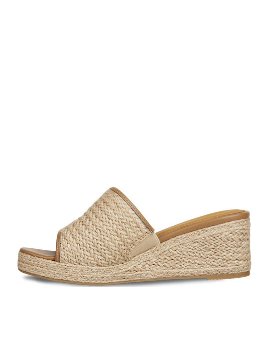 Women's Ankle Strap Platforms Beige