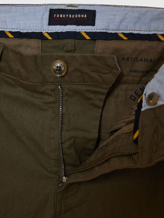 Trousers Chino Elastic in Regular Fit Khaki
