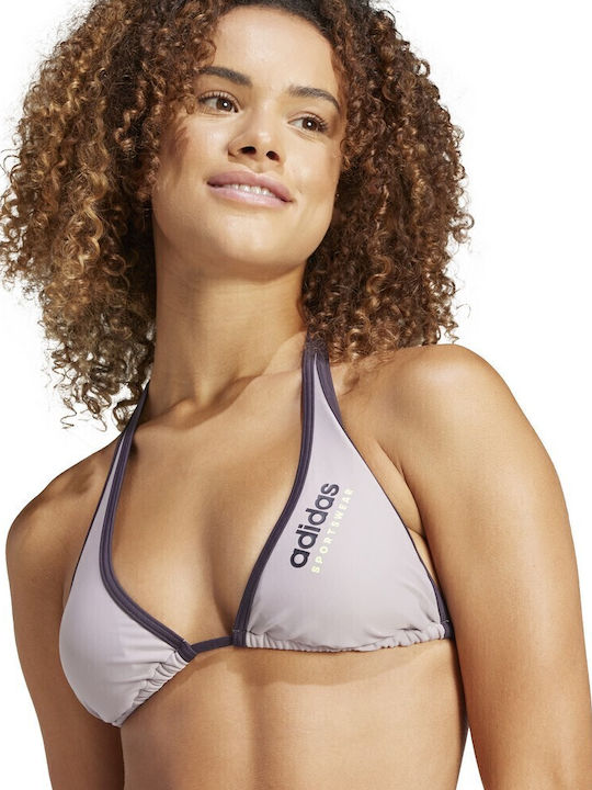 Padded Sportswear Neckholder Set Bikini Τριγωνάκι Γκρι