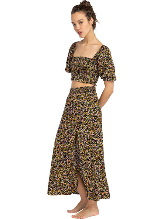 Sweet Life Women's Summer Crop Top Short Sleeve Black