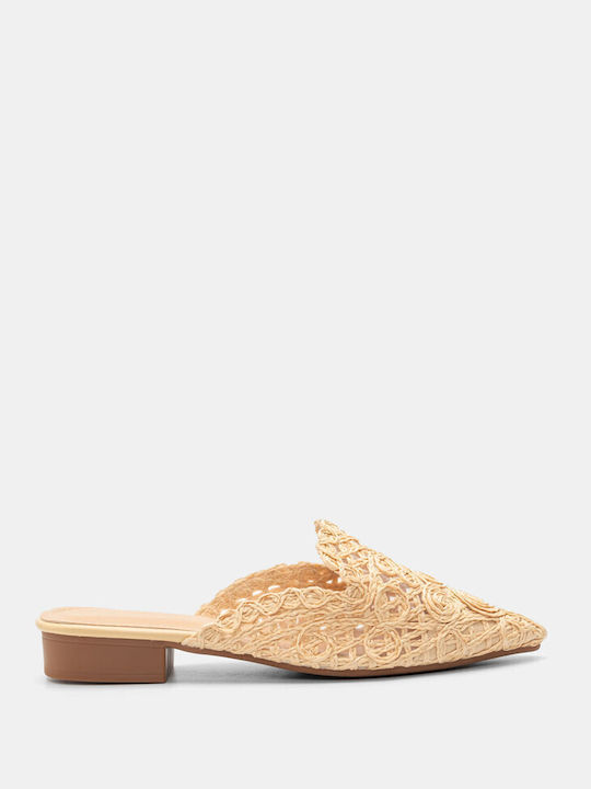 Luigi Flat Mules Beige