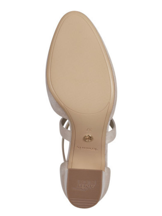 Tamaris Ivory Strap Pumps 24414-41 418 Bez