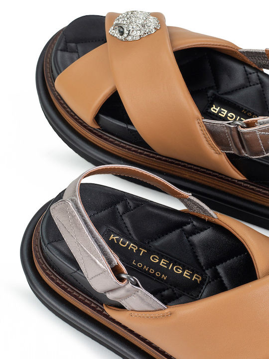 Sandale pentru femei Kurt Geiger Brown Orson Cross Strap Sandal