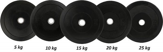 Weight Rubber Bumper Plate Sportmann - 15 Kg / 51 Mm - Black