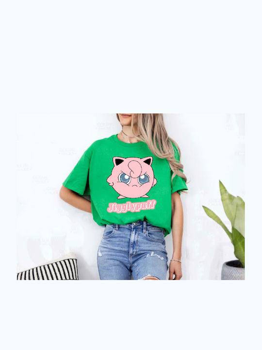 Πράσινη Μπλούζα Tshirt Pokemon Jigglypuff Original Fruit Of The Loom 100% Βαμβάκι No22