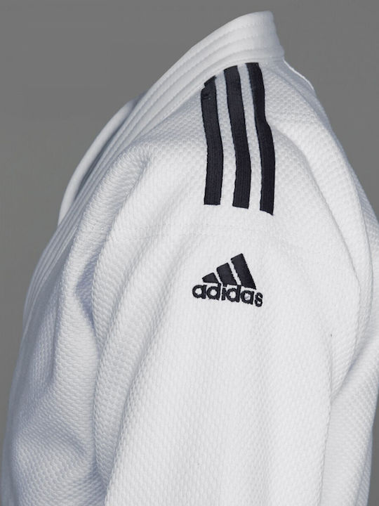 Στολή Τζούντο Adidas J-ijf Champion Iii Στενη Γραμμη Λευκή - Εγκεκριμένη( 3 Άτοκες Δόσεις.)