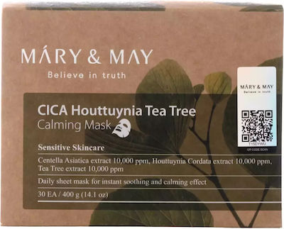 Mary & May Cica Houttuynia Tea Tree Calming Mask - Πακέτο Με 30 Τεμάχια Μάσκες Προσώπου