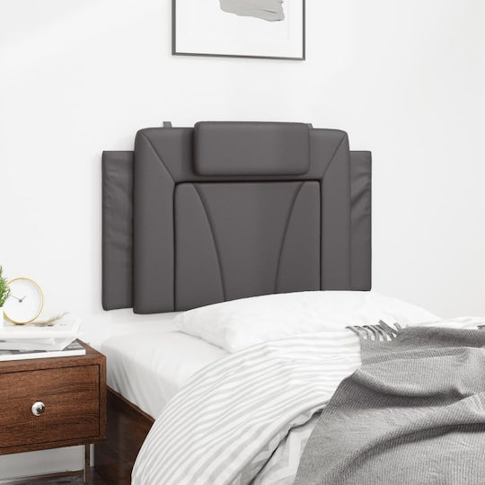 vidaXL Leather Gray Bed Headboard Pillow 80x49cm