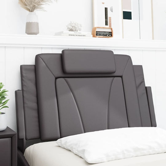 vidaXL Leather Gray Bed Headboard Pillow 80x49cm