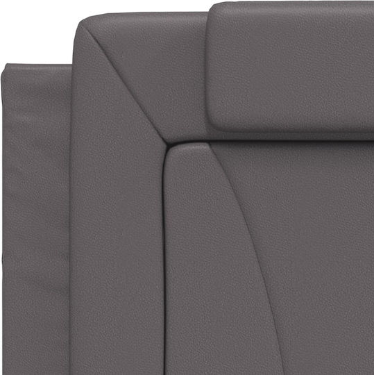 vidaXL Leather Gray Bed Headboard Pillow 80x49cm