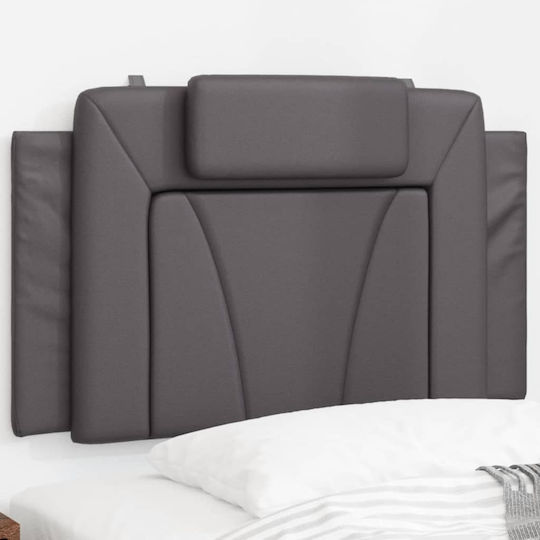 vidaXL Leather Gray Bed Headboard Pillow 80x49cm
