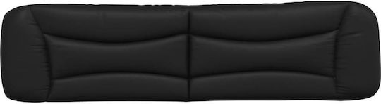 vidaXL Pernă pentru Tăblie de Pat cu LED din Piele Ecologică Neagră 210x48cm