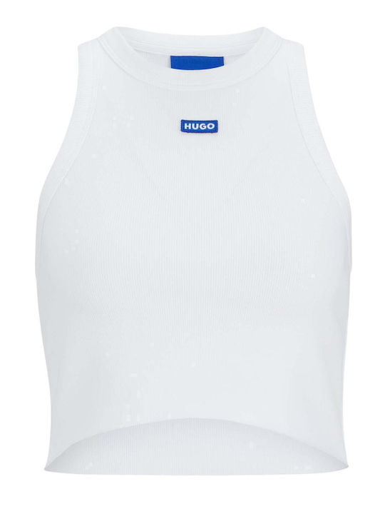 Women's Summer Crop Top Cotton Sleeveless with Halter Neck White
