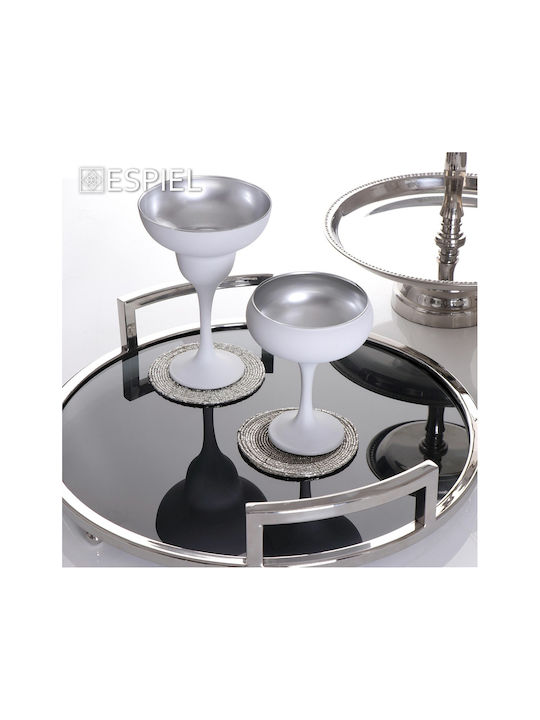 Silver Star Set de pahare Cocteiluri din Metal în Culoarea Alb 305ml 6buc