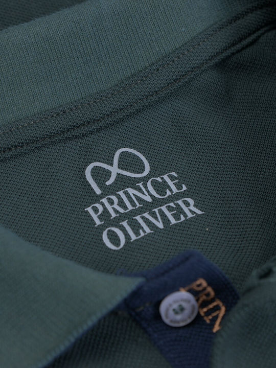 Prince Oliver Men's Long Sleeve Blouse Polo Green