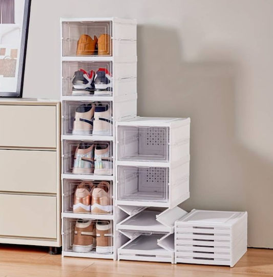 Folding Storage Case for Shoes in White Color 34.5x25.5x105cm 1pcs