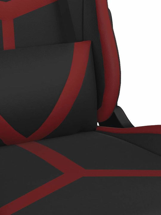 vidaXL 345430 Καρέκλα Gaming Δερματίνης με Ρυθμιζόμενα Μπράτσα Μαύρο / Κόκκινο