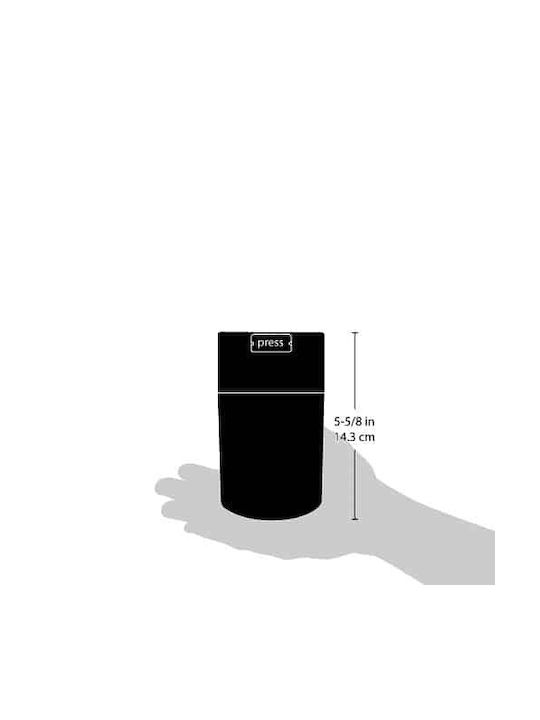 Tightvac Jar for Coffee with Airtight Lid Plastic Black 150ml