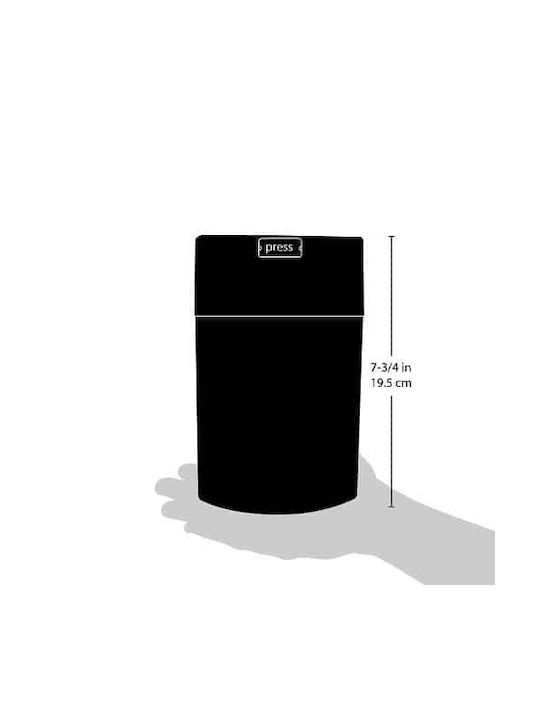 Tightvac Vase Coffee with Airtight Lid Plastic Black
