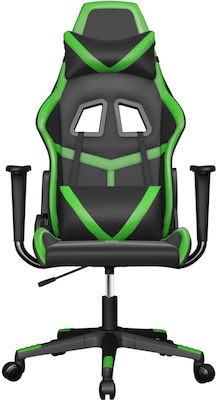 vidaXL 345426 Gaming Chair with Adjustable Arms Black / Green