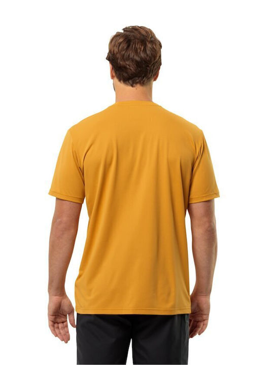 Jack Wolfskin Men's Athletic T-shirt Short Sleeve Yellow