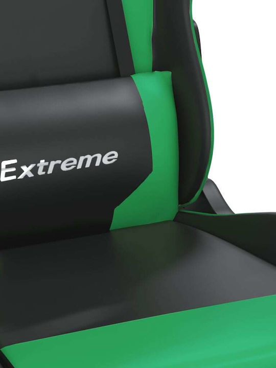 vidaXL 345448 Gaming Chair with Adjustable Arms Black / Green