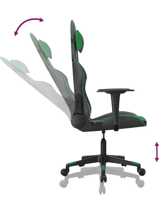 vidaXL 345448 Gaming Chair with Adjustable Arms Black / Green