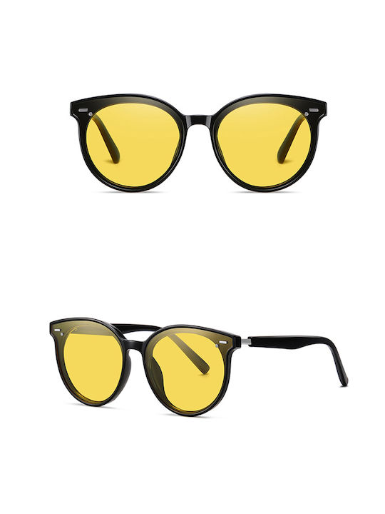 Techsuit Unisex Sunglasses with Black Plastic Frame and Yellow Polarized Lens
