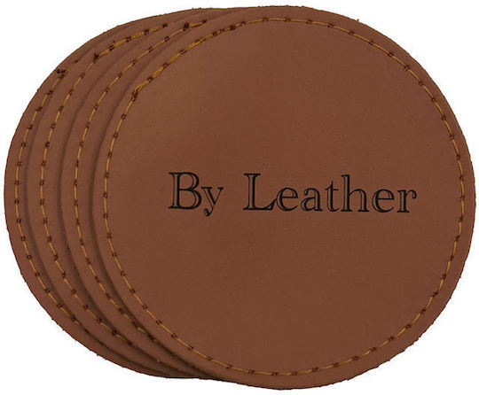 ByLeather Round Coaster made of Leatherette 9cm 4pcs