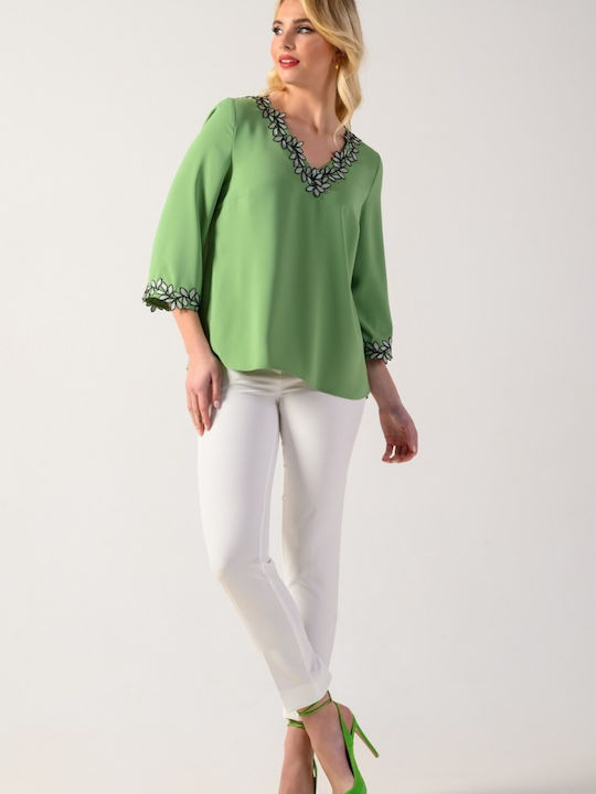 Dama Tesatura Pantaloni cu Elastic cu Croială Dreaptă Ecru