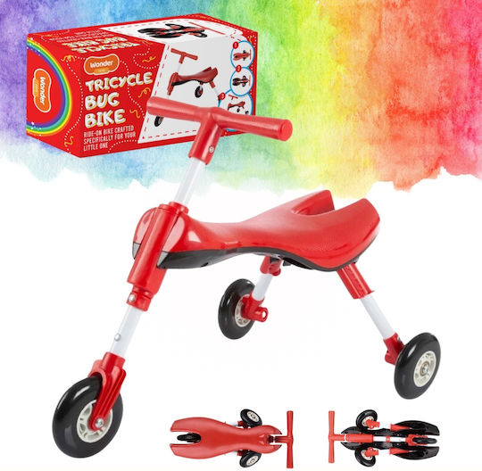 Wonder Toys Tricycle Bug Trike Ride For Toddlers Foldable Red