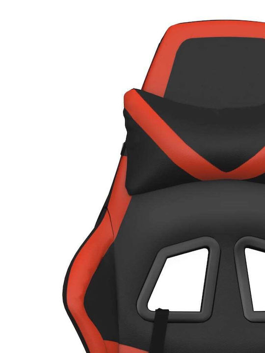 vidaXL 345424 Καρέκλα Gaming Δερματίνης με Ρυθμιζόμενα Μπράτσα Μαύρο / Κόκκινο
