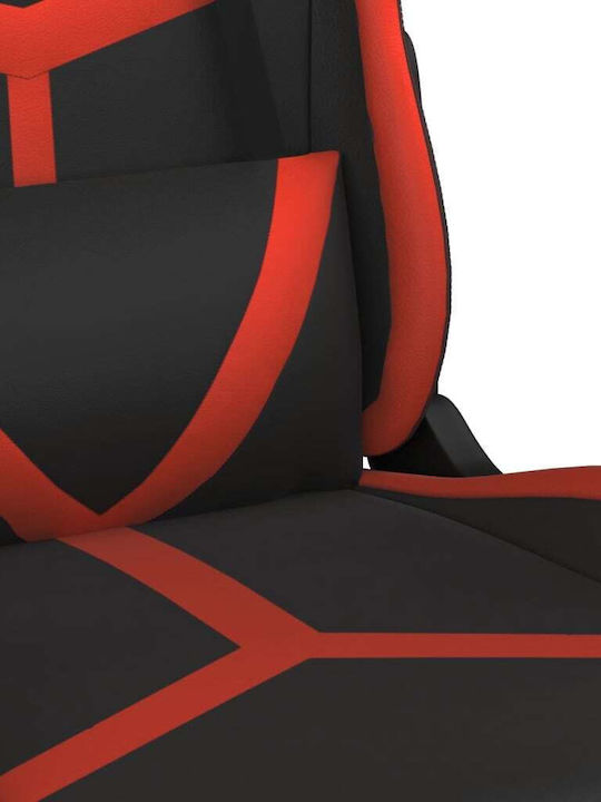 vidaXL 345424 Καρέκλα Gaming Δερματίνης με Ρυθμιζόμενα Μπράτσα Μαύρο / Κόκκινο