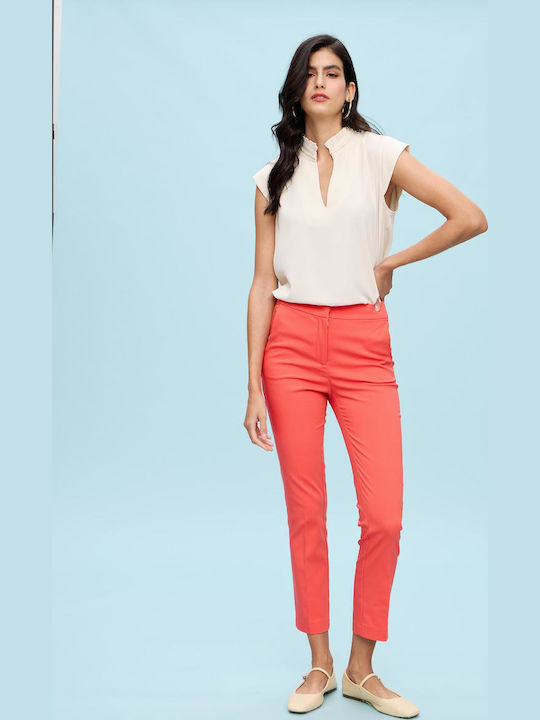 Damen Stoff Hose Coral
