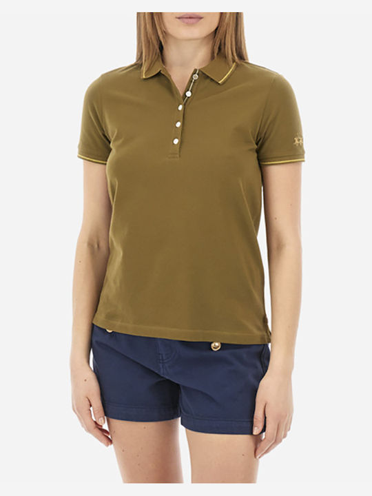 La Martina Women's Polo Blouse Short Sleeve Olive