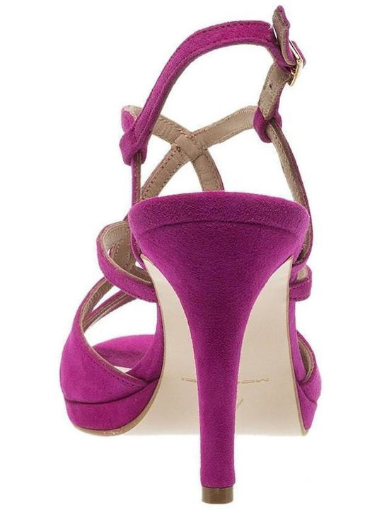 Mourtzi Wildleder Damen Sandalen in Fuchsie Farbe