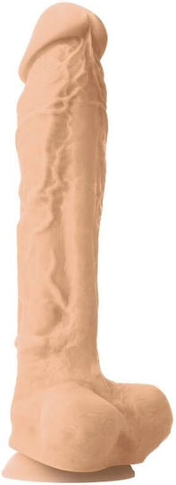 Ns Novelties Colours Pleasures Dildo cu Scrotum Bej 25cm